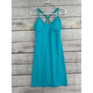 Athleta Shorebreak Swim Dress Womens Small Blue Padded